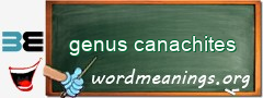 WordMeaning blackboard for genus canachites